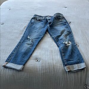 Joe’s Distresses Rolled Cuff Blue Jeans